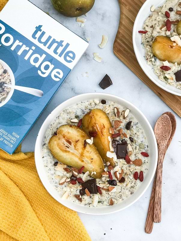 Porridge aux poires caramélisées